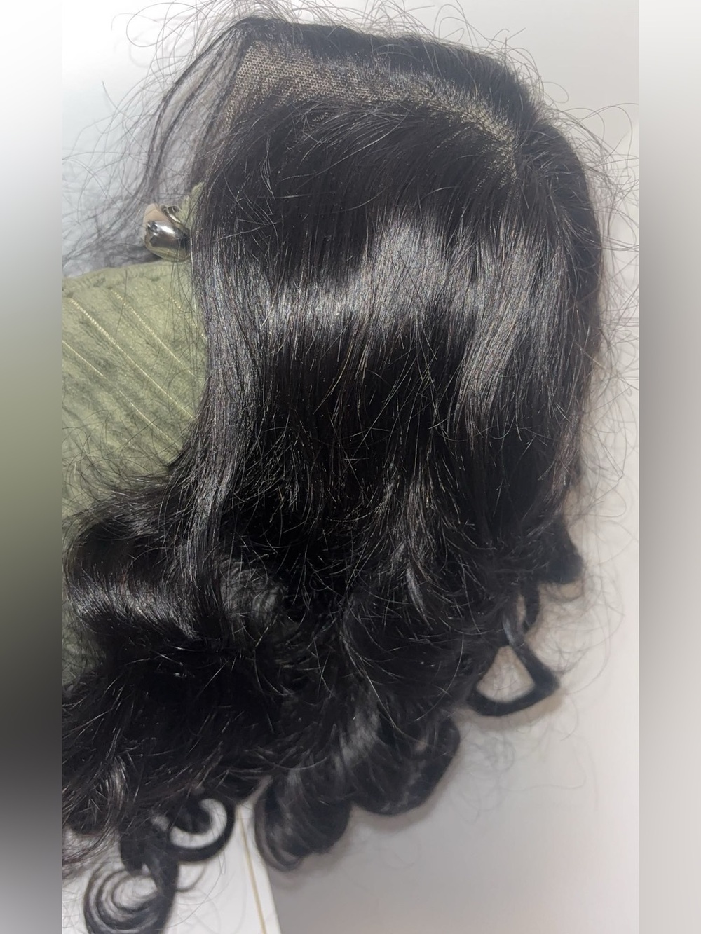 Raw Wavy Natural Virgin Human hair hair wig 16”